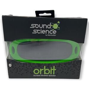 Manhattan Sound Science Orbit Durable Wireless Speaker Neon Green 162371 New